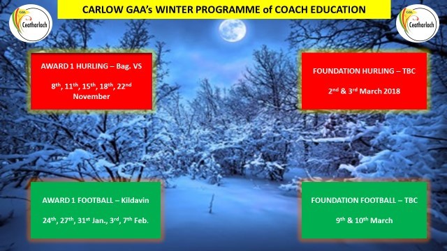 both hurling & football foundation courses now full !