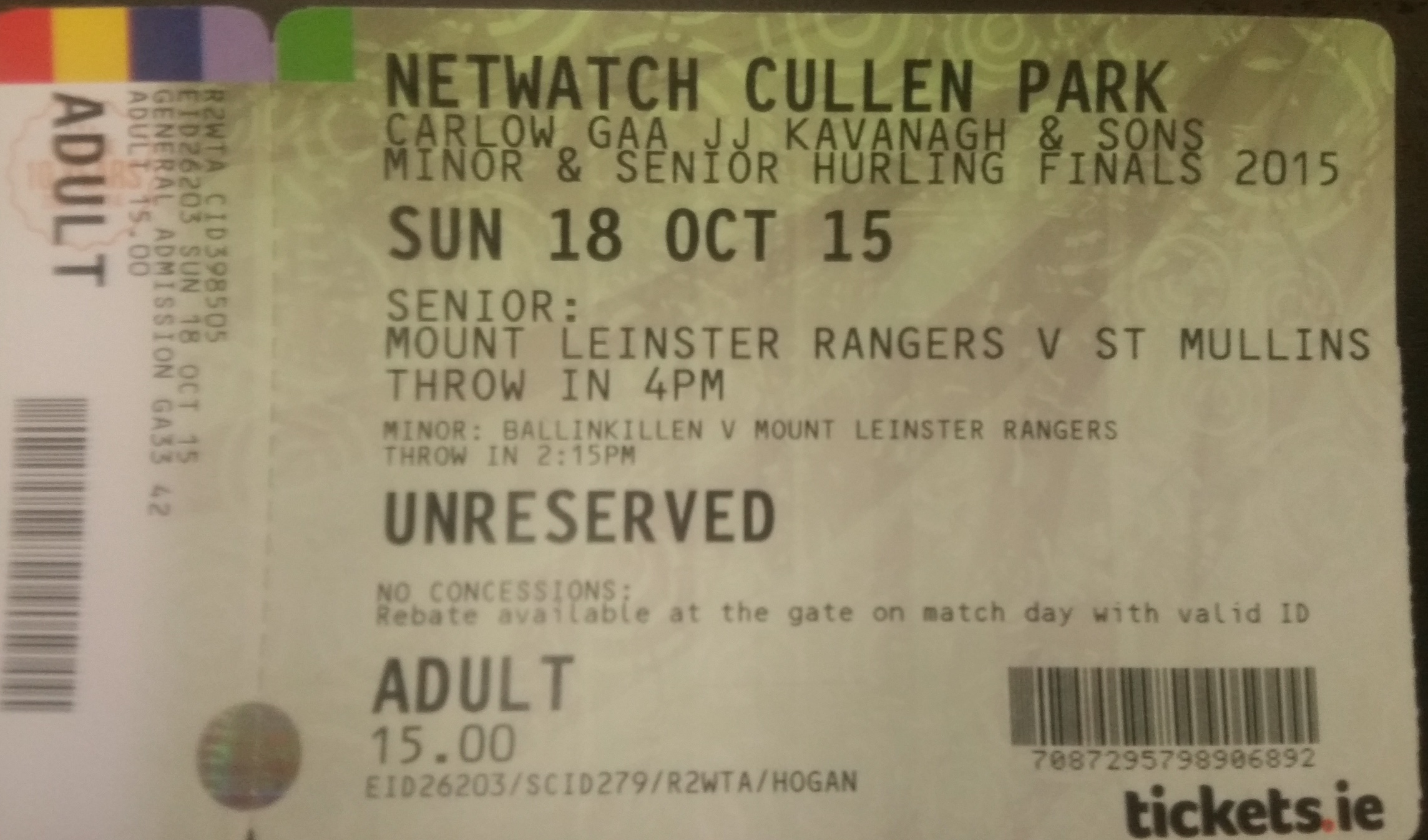 hurling tickets on sale now !!!