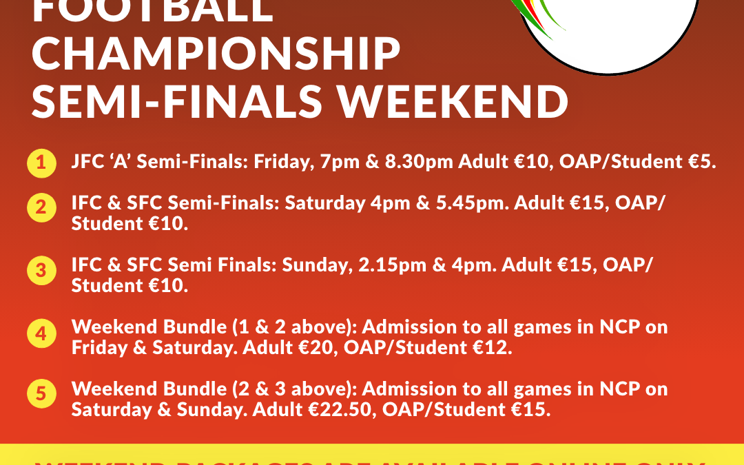 Football Championship Semi-Finals weekend packages!