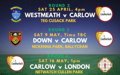 Carlow 2026 Joe McDonagh Cup Fixtures